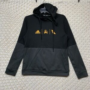 East Carolina University Adidas Hoodie Women Sz M‎ Black Gray Drawstring Pirata